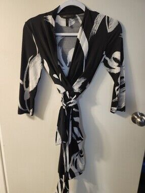 Black & White Wrap Dress BCBG